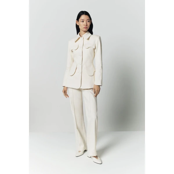 Destree Denim ecru utility button-front jacket - Destree - Graphic Parisian Fashion - Shop at Coveti