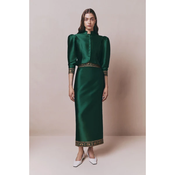 Destree Forest midi skirt with embroidered details - Destree - Graphic Parisian Fashion - Shop at Coveti