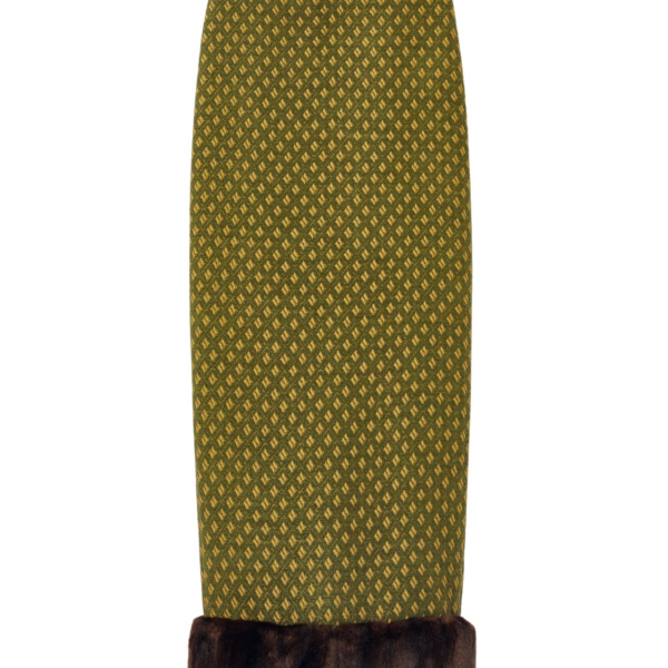 Destree Green jacquard skirt with faux fur trim - Destree - Graphic Parisian Fashion - Shop at Coveti