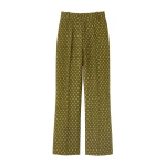 Destree Green jacquard straight pants - Destree - Graphic Parisian Fashion - Shop at Coveti