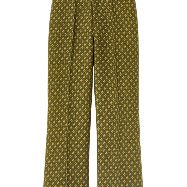Destree Green jacquard straight pants - Destree - Graphic Parisian Fashion - Shop at Coveti