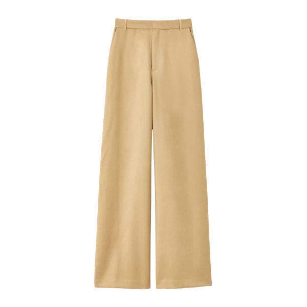 Destree Light Beige Serge Trousers - Destree - Graphic Parisian Fashion - Shop at Coveti