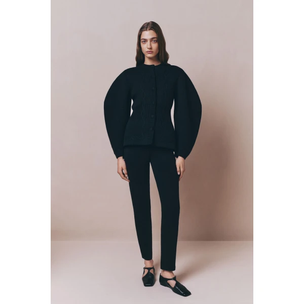 Destree Structured black embroided knit jacket - Destree - Graphic Parisian Fashion - Shop at Coveti