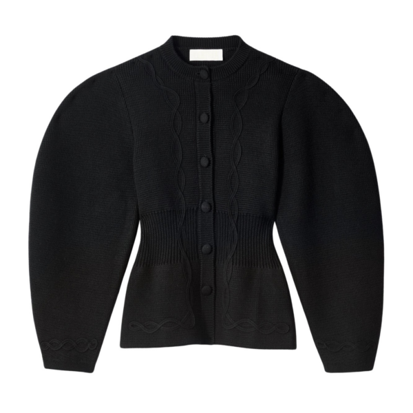 Destree Structured black embroided knit jacket - Destree - Graphic Parisian Fashion - Shop at Coveti
