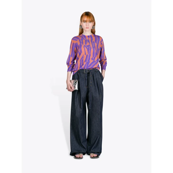 Dries Van Noten Belted Denim Pants, view 2