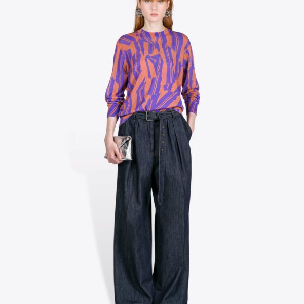 Dries Van Noten Belted Denim Pants - Dries Van Noten Pants - Belgian Fashion Design - Shop at Coveti