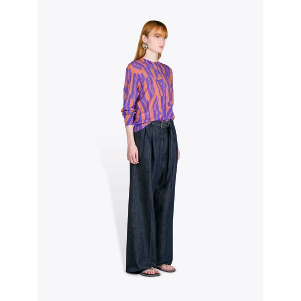 Dries Van Noten Belted Denim Pants, view 3