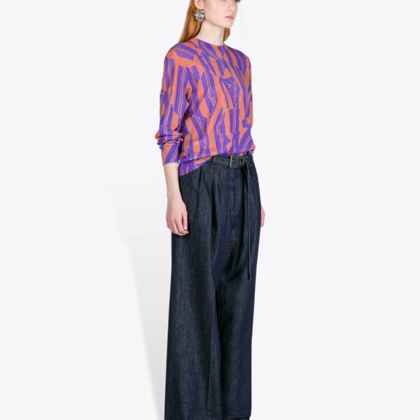 Dries Van Noten Belted Denim Pants - Dries Van Noten Pants - Belgian Fashion Design - Shop at Coveti