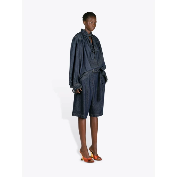 Dries Van Noten Belted Denim Shorts, view 3