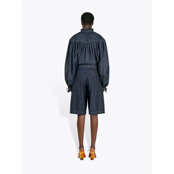 Dries Van Noten Belted Denim Shorts, view 4