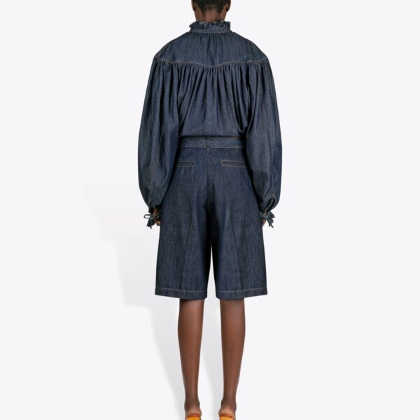 Dries Van Noten Belted Denim Shorts - Dries Van Noten Shorts - Belgian Fashion Design - Shop at Coveti