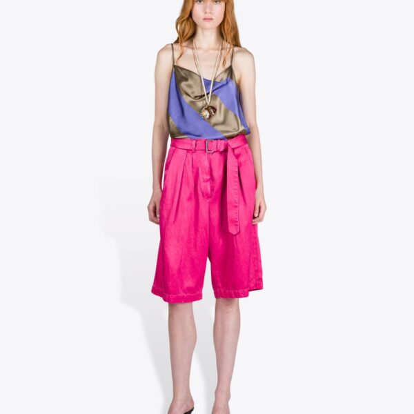 Dries Van Noten Belted Overdyed Shorts - Dries Van Noten Shorts - Belgian Fashion Design - Shop at Coveti