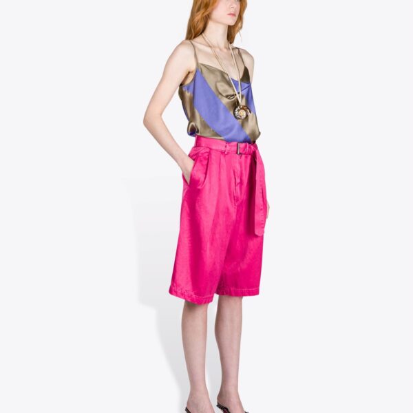 Dries Van Noten Belted Overdyed Shorts - Dries Van Noten Shorts - Belgian Fashion Design - Shop at Coveti