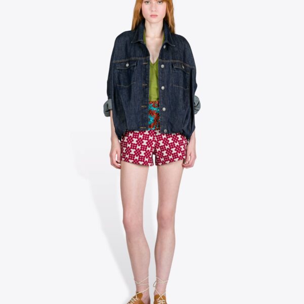 Dries Van Noten Denim Blouson - Dries Van Noten Tops - Belgian Fashion Design - Shop at Coveti