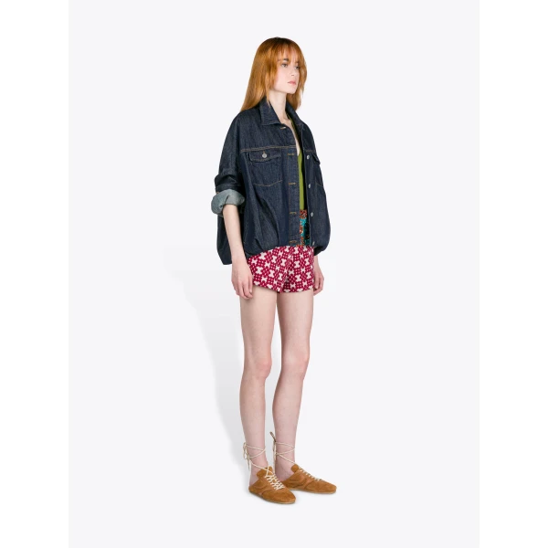 Dries Van Noten Denim Blouson Top, view 3