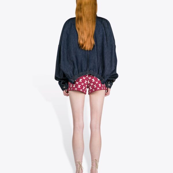 Dries Van Noten Denim Blouson - Dries Van Noten Tops - Belgian Fashion Design - Shop at Coveti