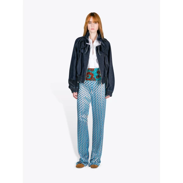 Dries Van Noten Denim Cocoon Blouson Top, view 2