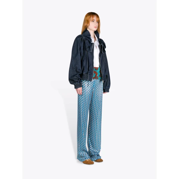 Dries Van Noten Denim Cocoon Blouson Top, view 3