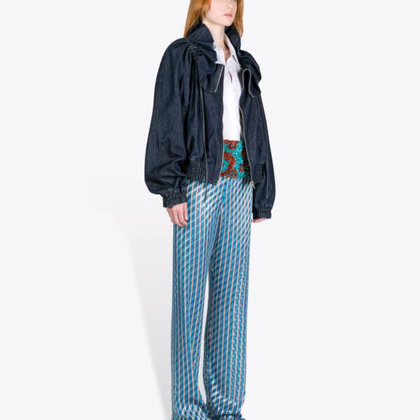 Dries Van Noten Denim Cocoon Blouson - Dries Van Noten Tops - Belgian Fashion Design - Shop at Coveti