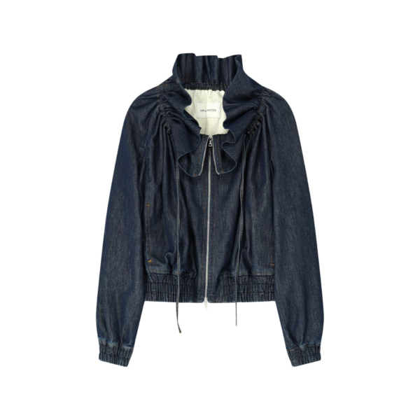 Dries Van Noten Denim Cocoon Blouson - Dries Van Noten Tops - Belgian Fashion Design - Shop at Coveti