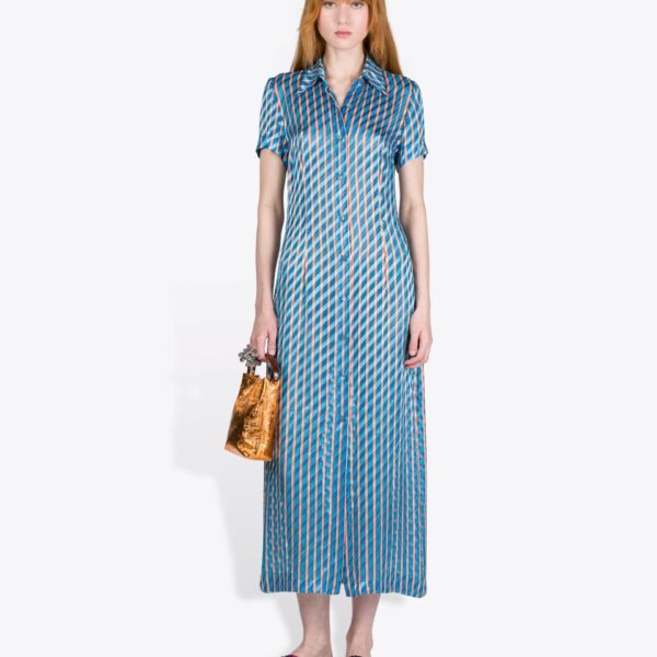 Dries Van Noten Devoré Shirt Dress - Dries Van Noten Dresses - Belgian Fashion Design - Shop at Coveti