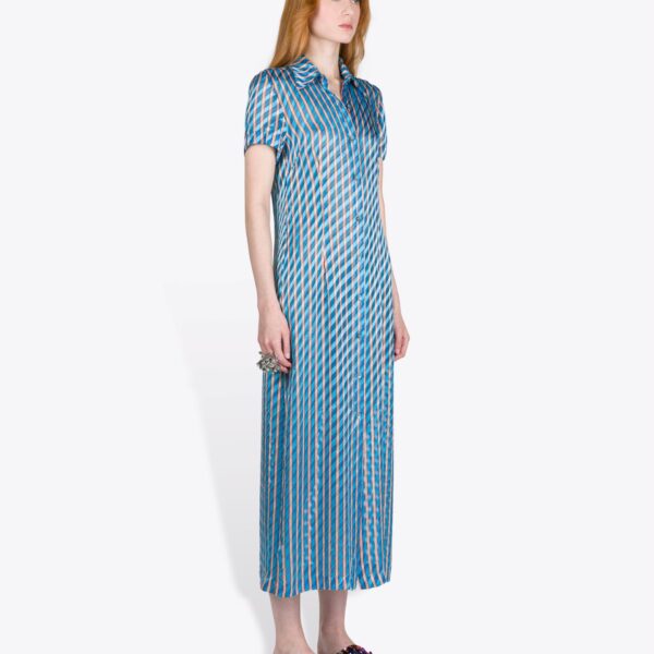 Dries Van Noten Devoré Shirt Dress - Dries Van Noten Dresses - Belgian Fashion Design - Shop at Coveti