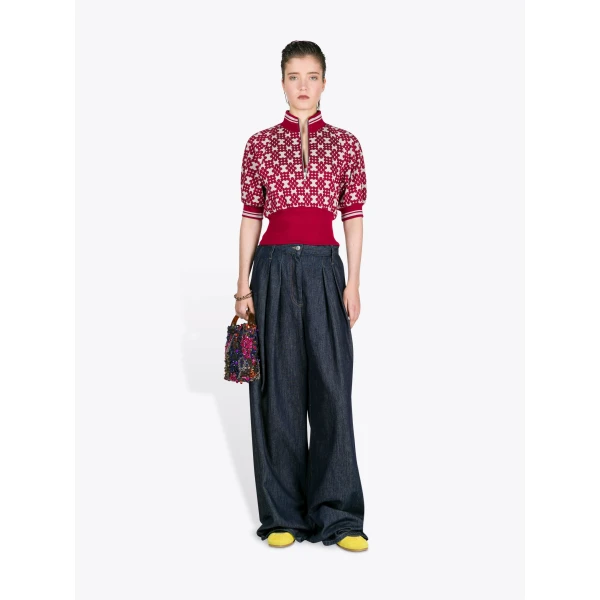 Dries Van Noten Ribbed Jacquard Sweater, view 2