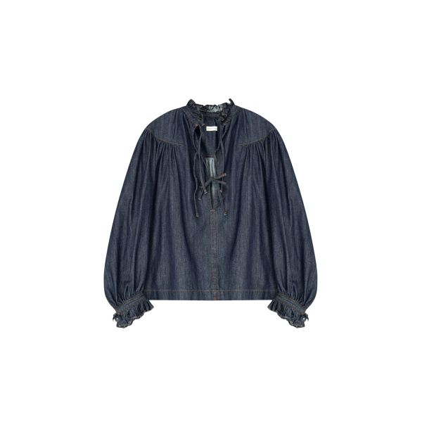 Dries Van Noten Ruffled Denim Shirt