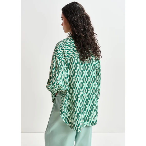 Essentiel Antwerp Green and beige printed shirt, view 5