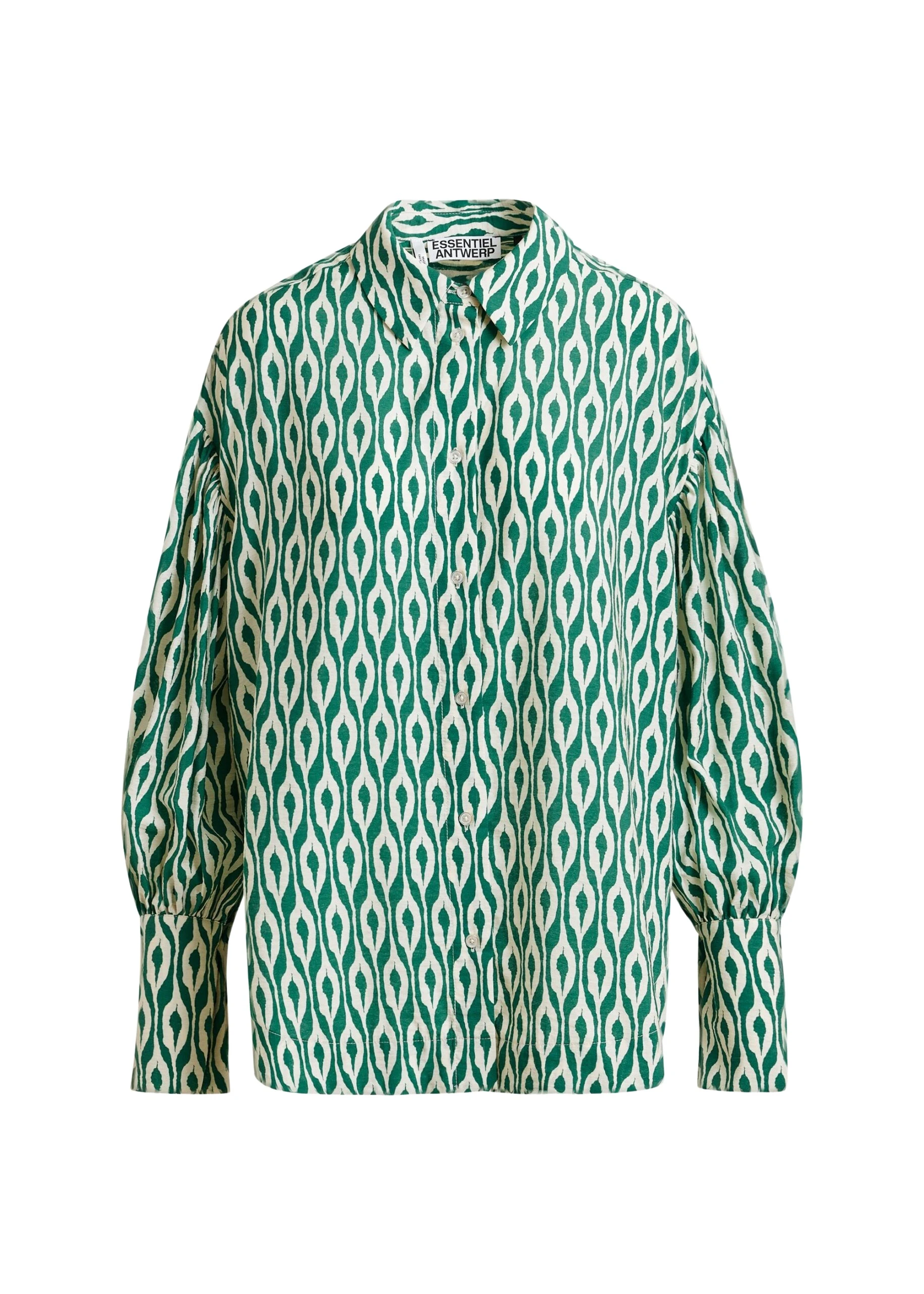 Green-and-beige-printed-shirt-Essentiel-Antwerp-Shirts-scaled62787_nobg Essentiel Antwerp Green and beige printed shirt - Essentiel Antwerp Shirts - Colorful Belgian Design - Shop at Coveti