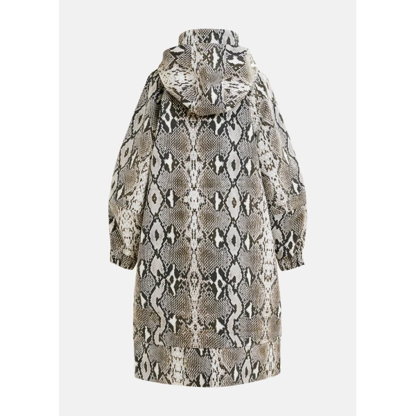 Essentiel Antwerp Green, beige and black oversized hooded raincoat Coat, view 2