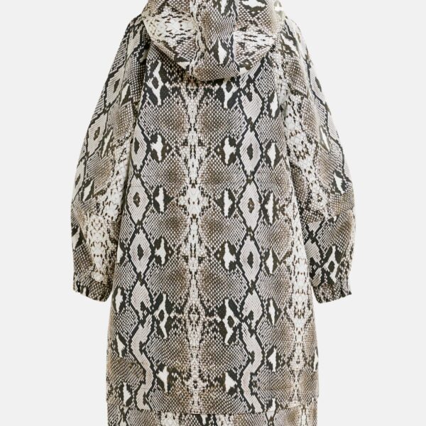 beige and black oversized hooded raincoat - Essentiel Antwerp Coats - Colorful Belgian Design - Shop at Coveti