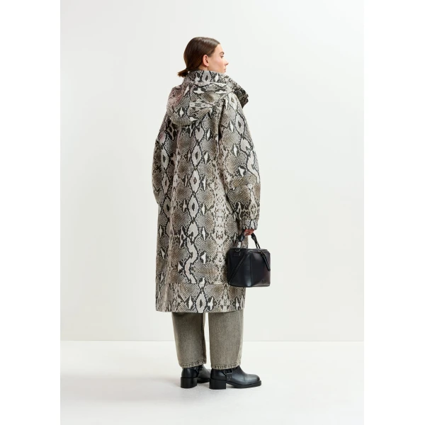 Essentiel Antwerp Green, beige and black oversized hooded raincoat Coat, view 5