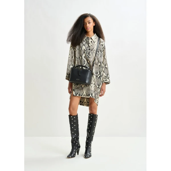 Essentiel Antwerp Green, beige and black snakeprint minidress Dress, view 2