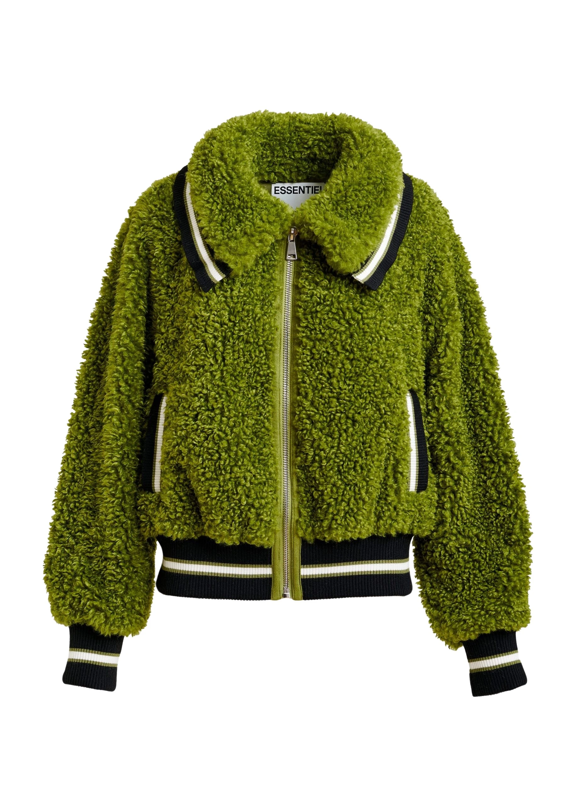 Green-black-and-white-oversized-faux-shearling-bomber-jacket-Essentiel-Antwerp-Jackets-scaled33852_nobg Essentiel Antwerp Green