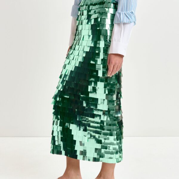 Essentiel Antwerp Green pencil skirt with sequin embellishments - Essentiel Antwerp Skirts - Colorful Belgian Design - Shop at Coveti