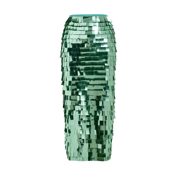 Essentiel Antwerp Green pencil skirt with sequin embellishments - Essentiel Antwerp Skirts - Colorful Belgian Design - Shop at Coveti