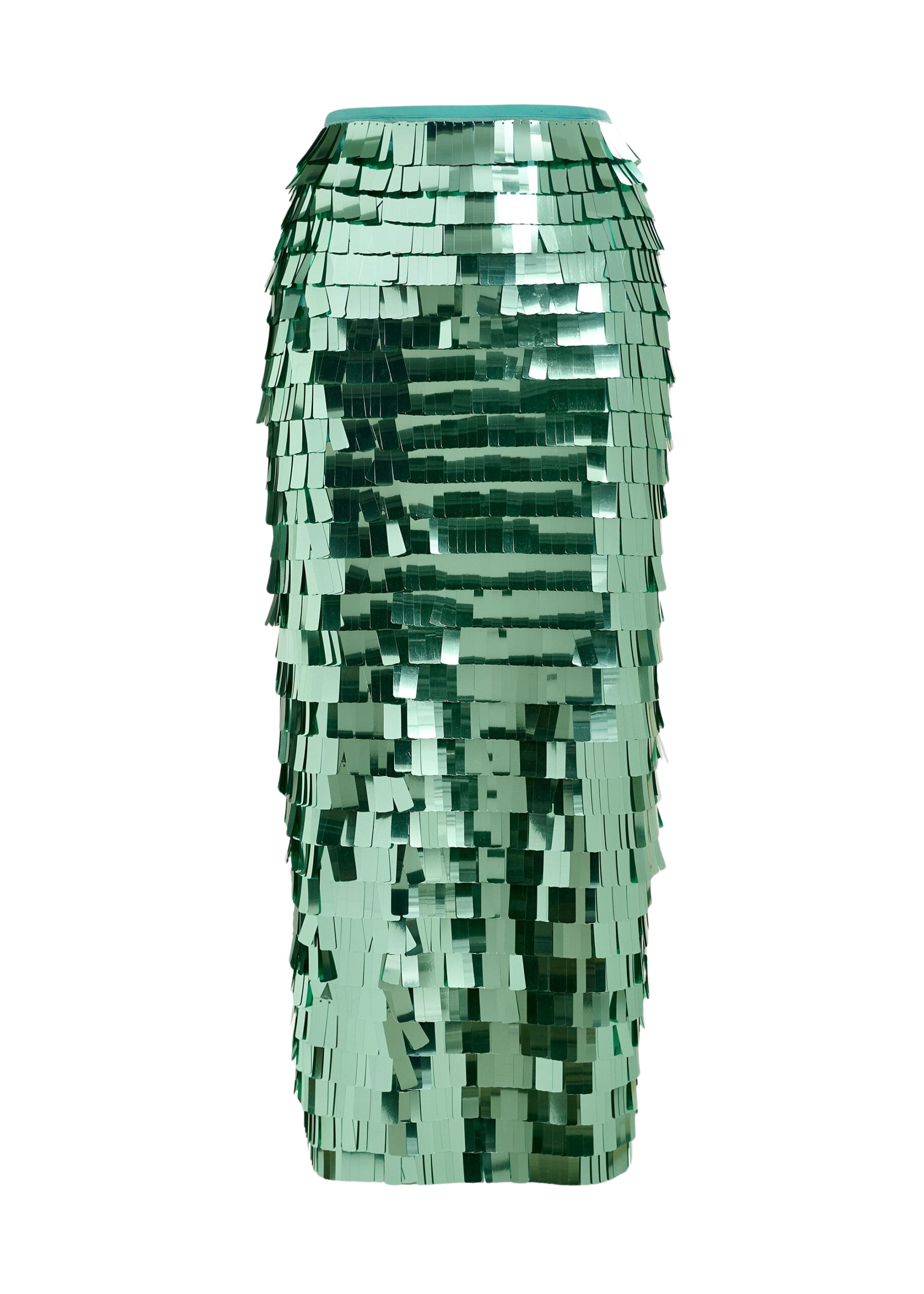 Essentiel Antwerp Green pencil skirt with sequin embellishments