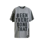 Essentiel Antwerp Grey and black graphic cotton T-shirt with lace details - Essentiel Antwerp Shirts - Colorful Belgian Design - Shop at Coveti