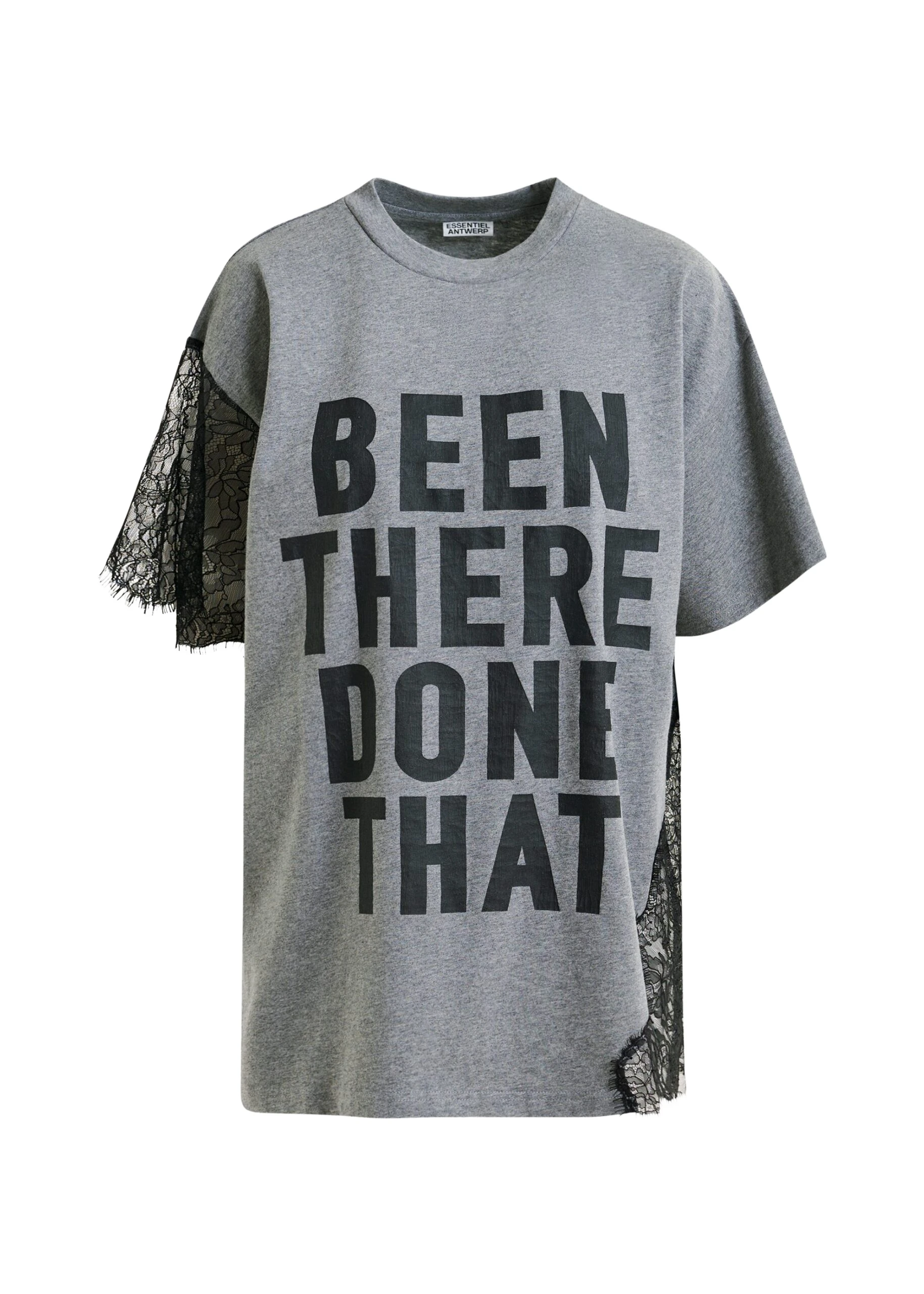 Grey-and-black-graphic-cotton-T-shirt-with-lace-details-Essentiel-Antwerp-Shirts-scaled79454_nobg Essentiel Antwerp Grey and black graphic cotton T-shirt with lace details - Essentiel Antwerp Shirts - Colorful Belgian Design - Shop at Coveti