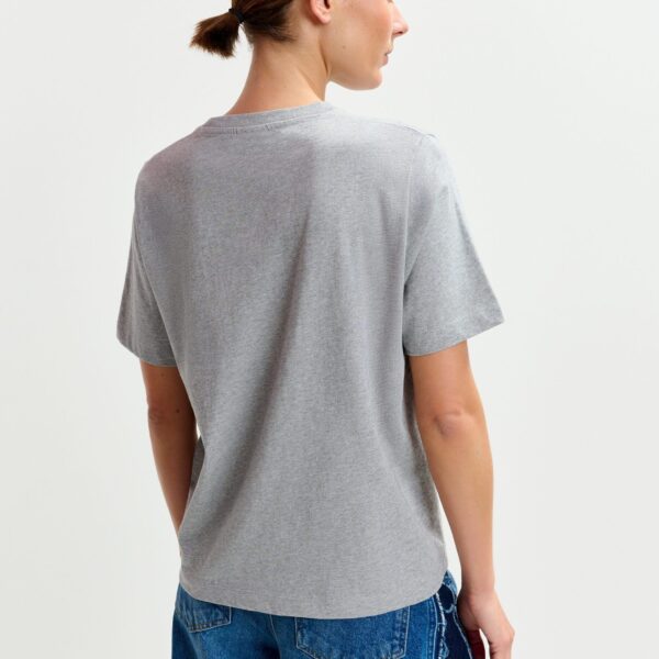 Essentiel Antwerp Grey and multicolor cotton T-shirt with sequin embroidery - Essentiel Antwerp Shirts - Colorful Belgian Design - Shop at Coveti