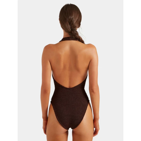 Hunza G Adriana Beaded Swim
Metallic Chocolate, view 3
