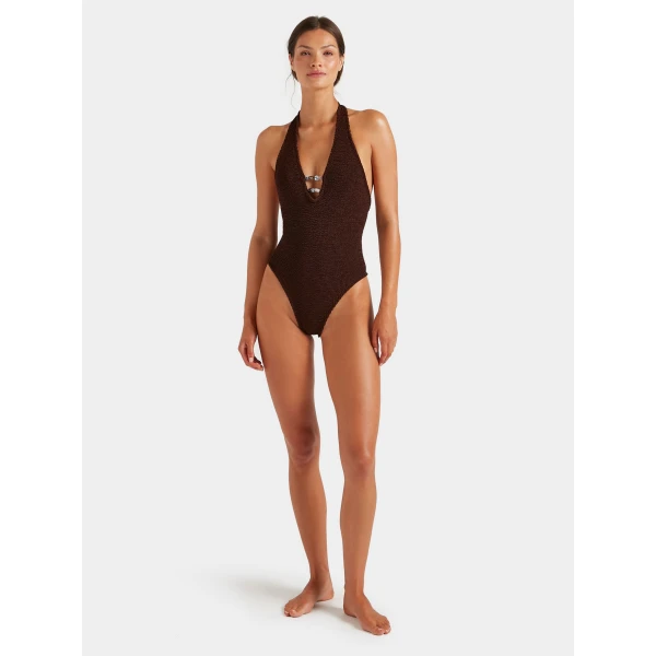 Hunza G Adriana Beaded Swim
Metallic Chocolate, view 6