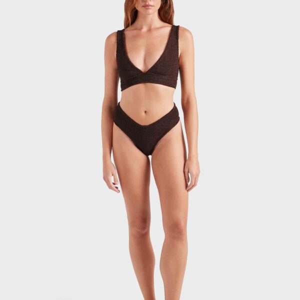 Metallic Chocolate - Hunza G Crinkle Swimwear - One Size - Shop at Coveti