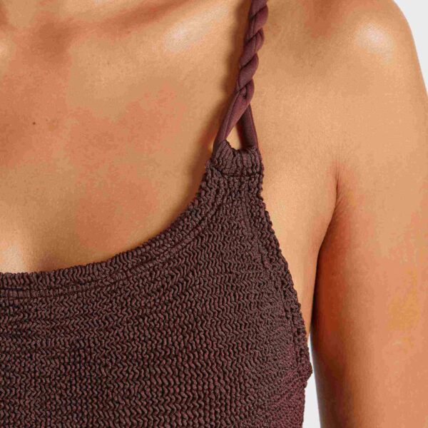 Metallic Chocolate - Hunza G Crinkle Swimwear - One Size - Shop at Coveti