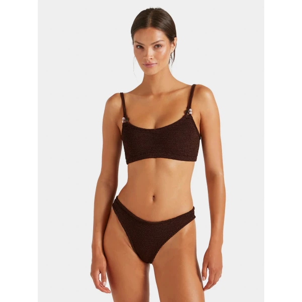 Hunza G Cassie Beaded Bikini
Metallic Chocolate, view 2