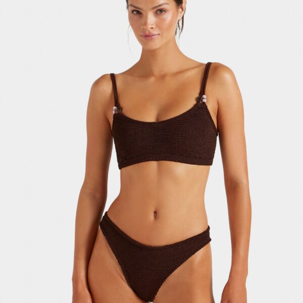 Metallic Chocolate - Hunza G Crinkle Swimwear - One Size - Shop at Coveti