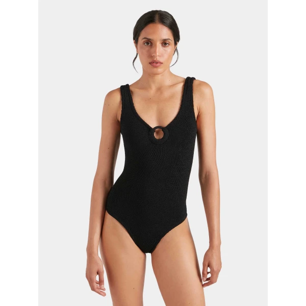 Hunza G Coverage Celine Swim With Tonal Hoops
Black, view 2