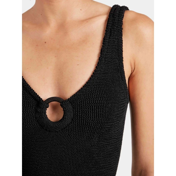 Hunza G Coverage Celine Swim With Tonal Hoops
Black, view 4