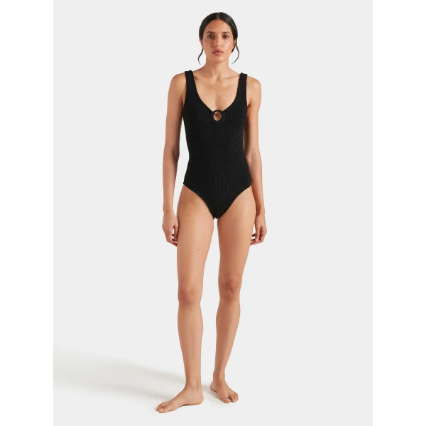 Hunza G Coverage Celine Swim With Tonal Hoops
Black, view 6